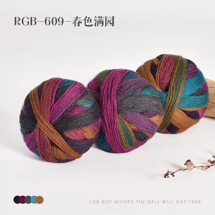 300g Pack Rainbow Wool Yarn