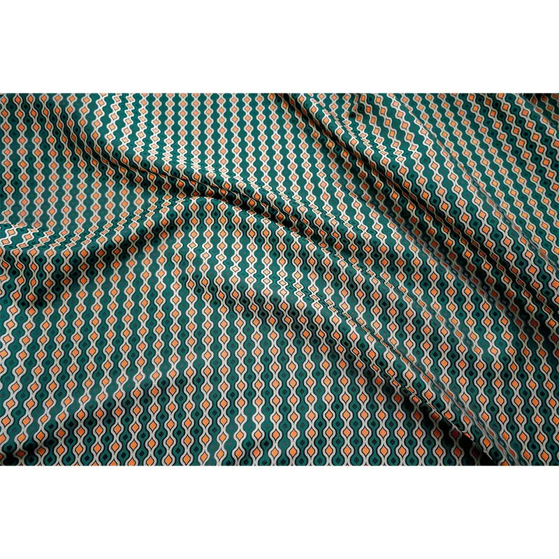 Rayan Retro Orange Green Midcentury Jacquard Fabric