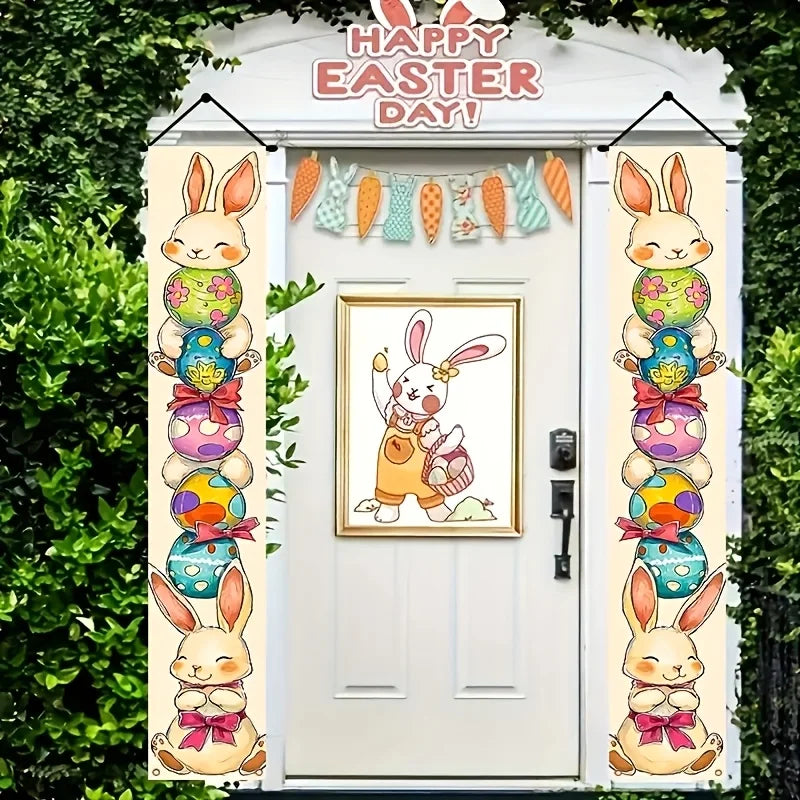 Happy Easter Bunny Friends Door Banner / 2PC