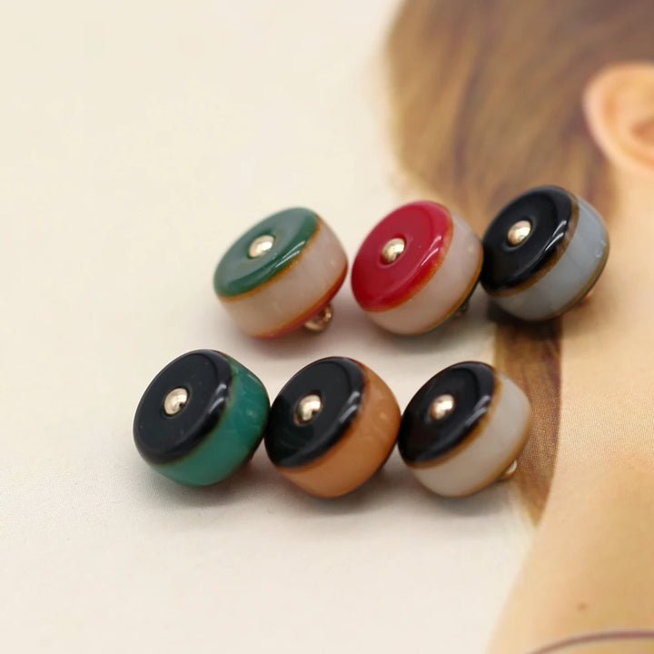 Woxo 10mm Multicolor Round Resin Button - 10 PC