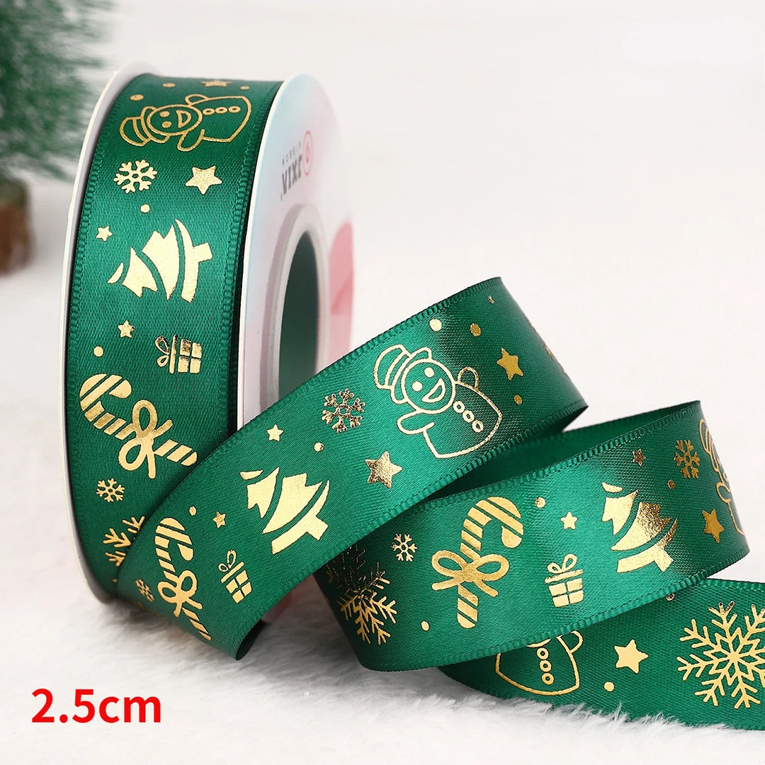 5 Yards / Polyester Printed Christmas Decoration Ribbon