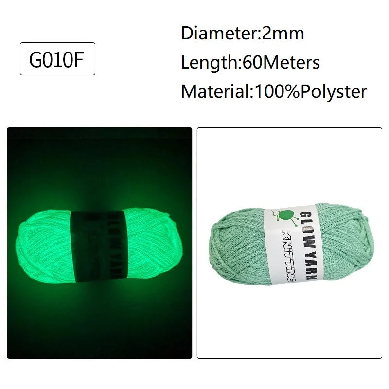 2mm 4mm Luminous Yarn Glow in the Dark Yarn