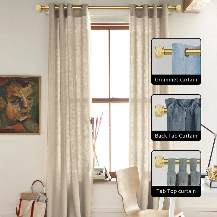 Flux 5/8" Diameter Adjustable Single Drapery Curtain Rod Set