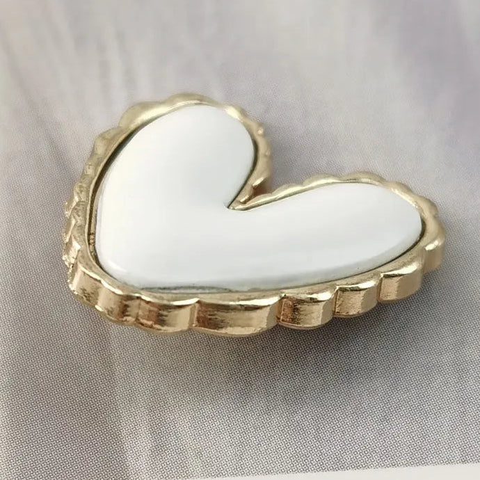 10 PC / Alexandrina Heart Metal Buttons