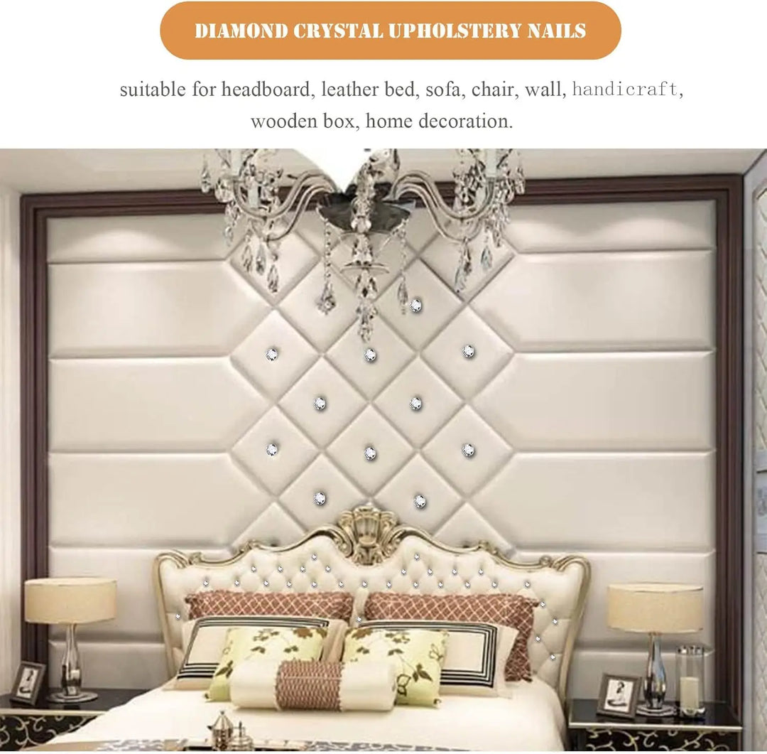 100pc Crystal Upholstery Tack Cubic Studs Nails