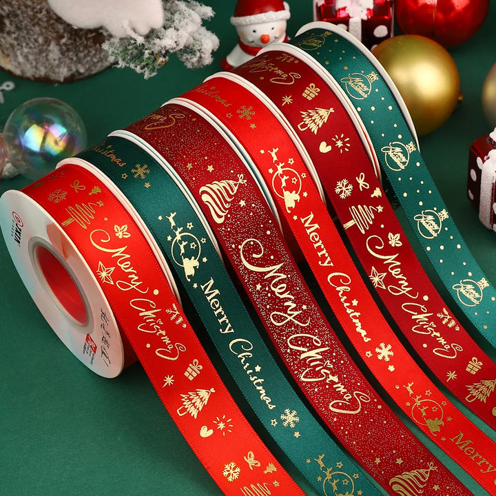 5 Yards / Polyester Printed Christmas Decoration Ribbon