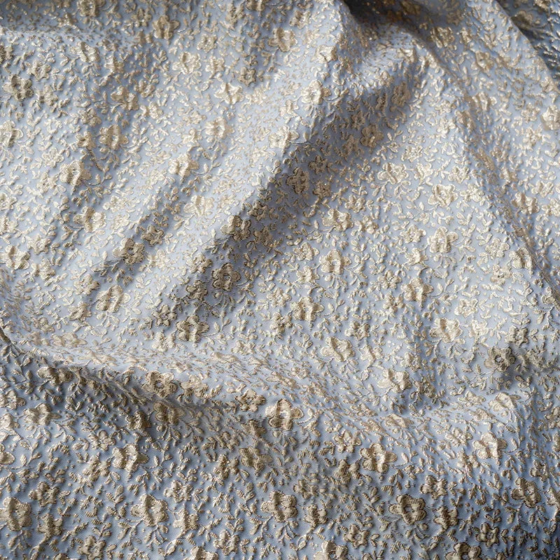 Elimani Gold Silver Floral Jacquard Fabric
