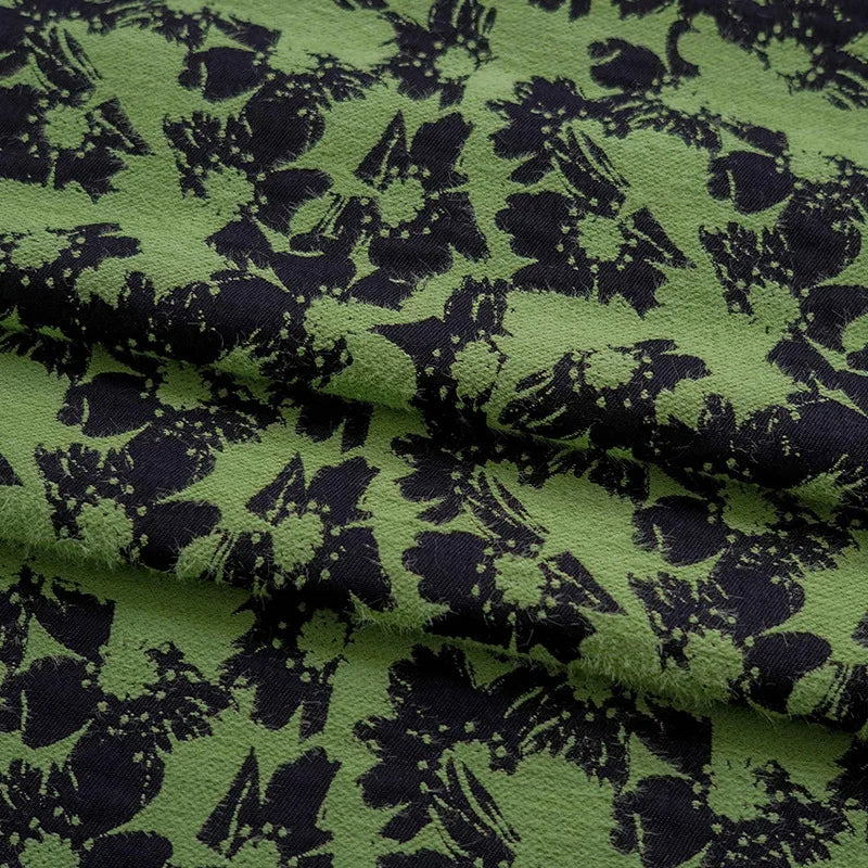 Mubarak Dark Green Yarn Dyed Jacquard Fabric