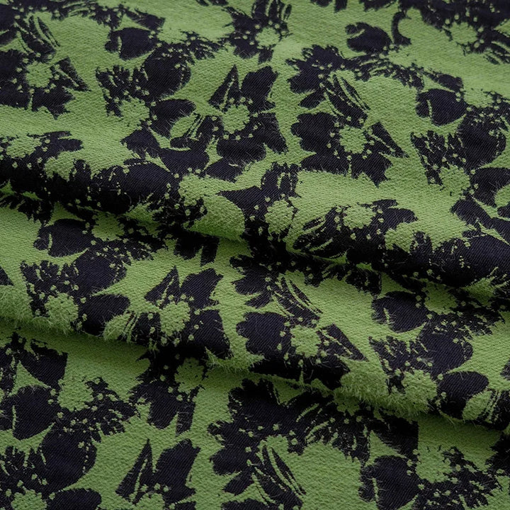 Mubarak Dark Green Yarn Dyed Jacquard Fabric