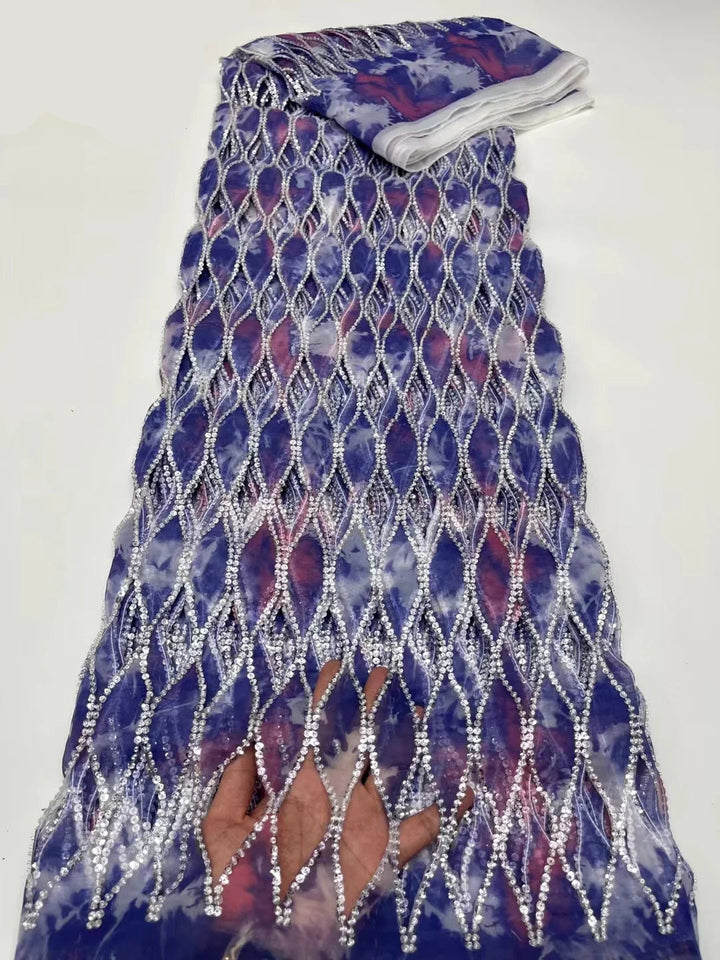 5 YARDS / 4 COLORS / Beauclaire Beaded Embroidery Bridal Mesh Lace Fabric