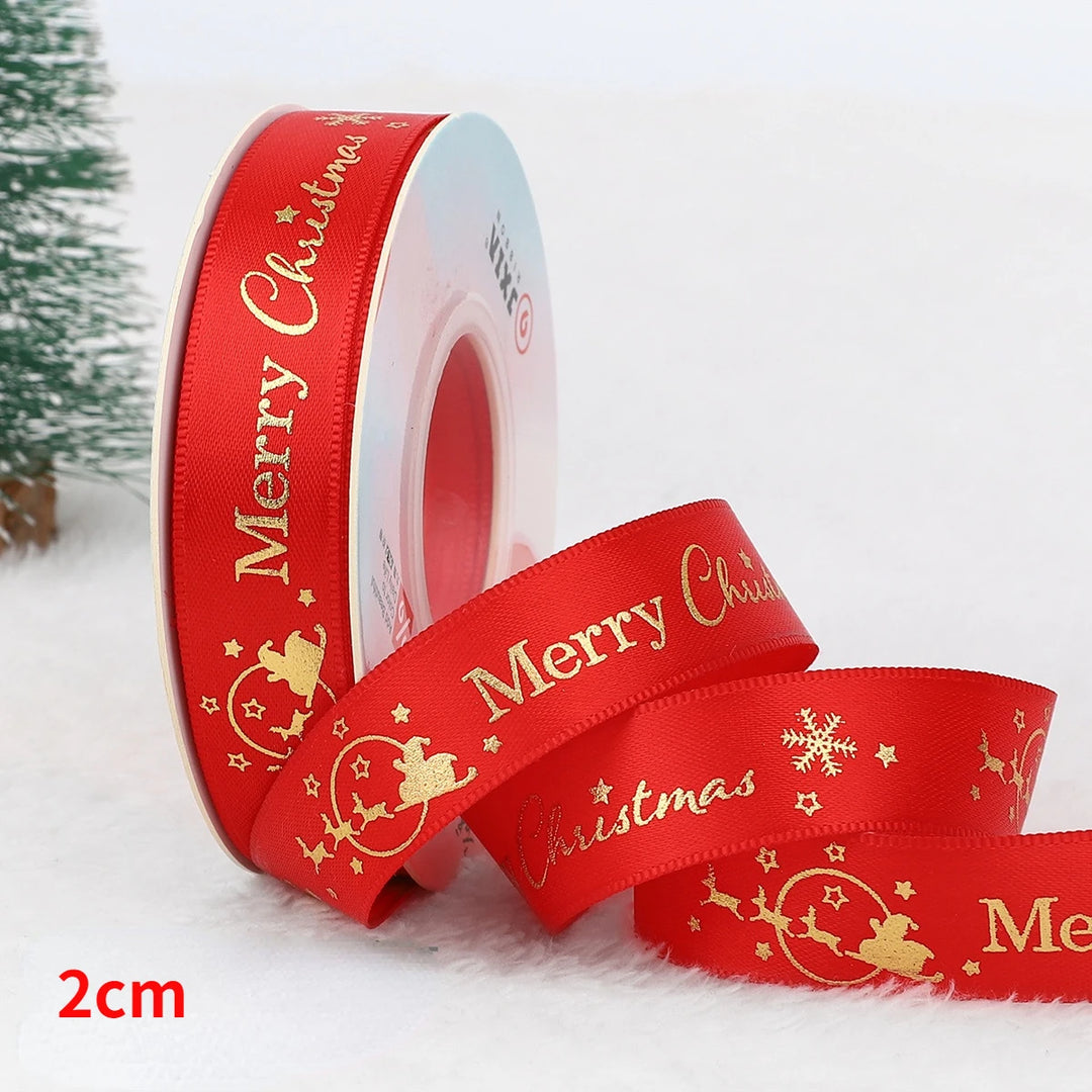 5 Yards / Polyester Printed Christmas Decoration Ribbon