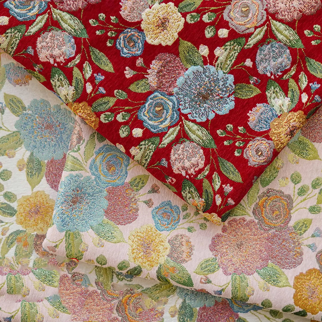 Cakanta Thick Gold Silk Large Flower Jacquard Fabric