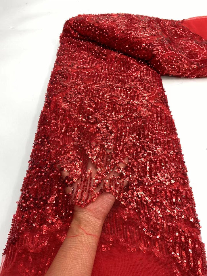 5 YARDS / 13 COLORS / Amir Sequin Beaded Embroidery Glitter Mesh Sparkly Lace Wedding Party Dress Fabric