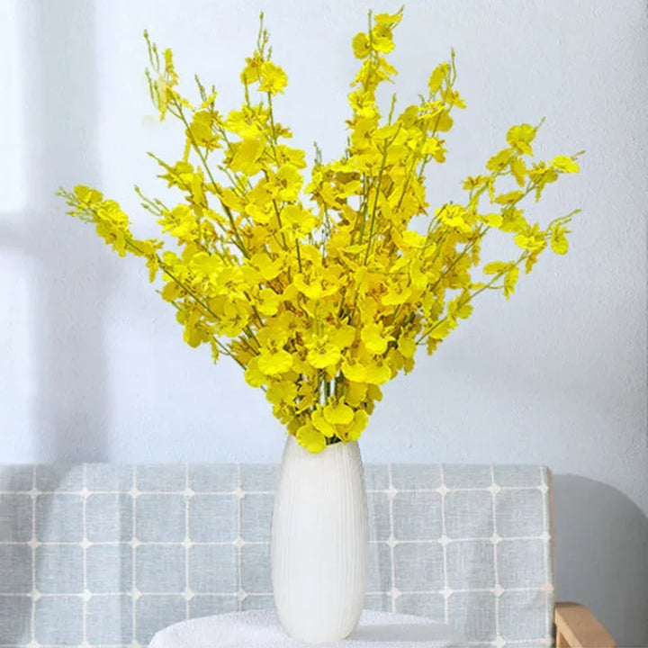 Aura 38 inch Artificial Dancing Orchid Yellow Fake Flower