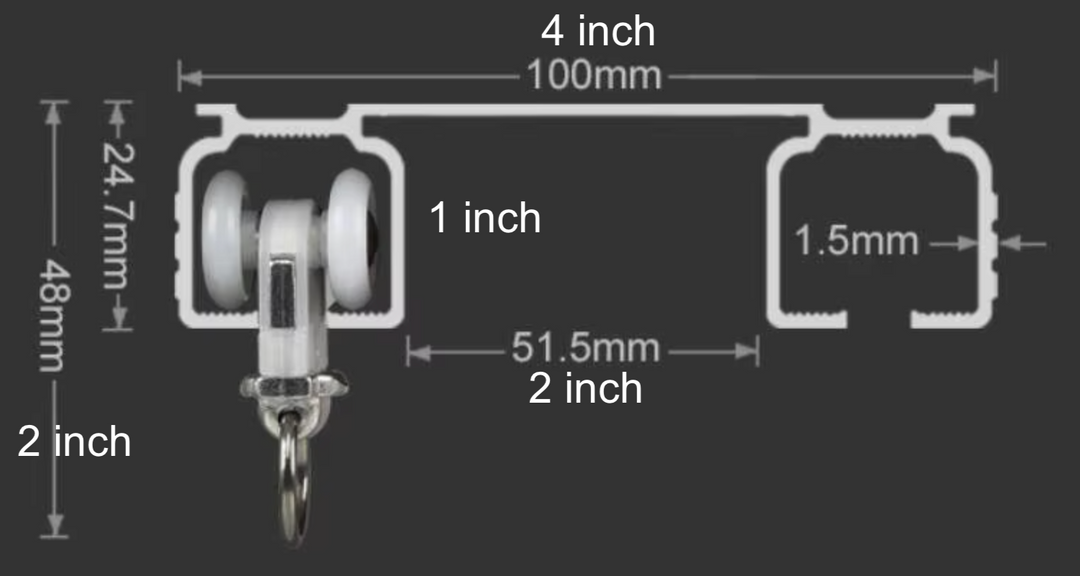 Avalion Ceiling Mount Heavy Duty Double Tracks in One