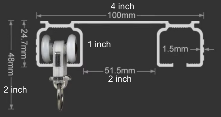 Avalion Ceiling Mount Heavy Duty Double Tracks in One