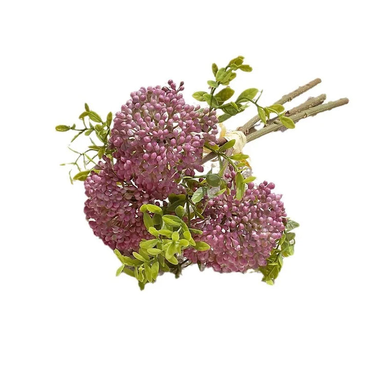 Lina 11 Inch Hydrangea and Oat Grapes Artificial Flower