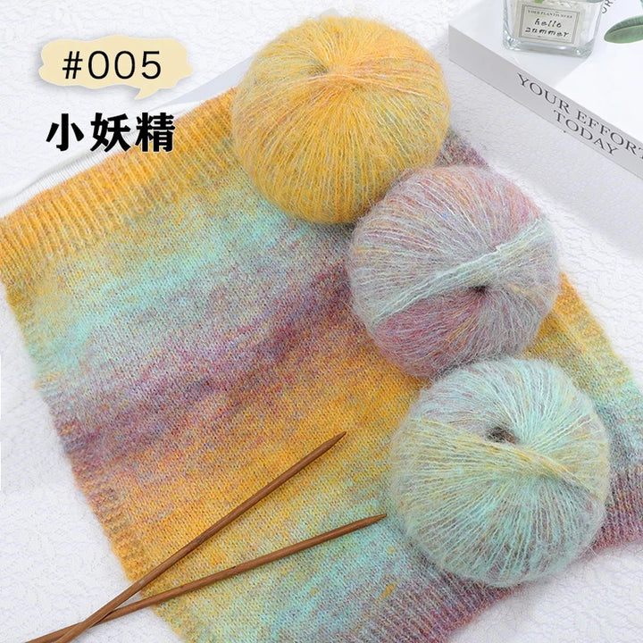250g/set Colorful Mohair Yarn for Hand Knitting