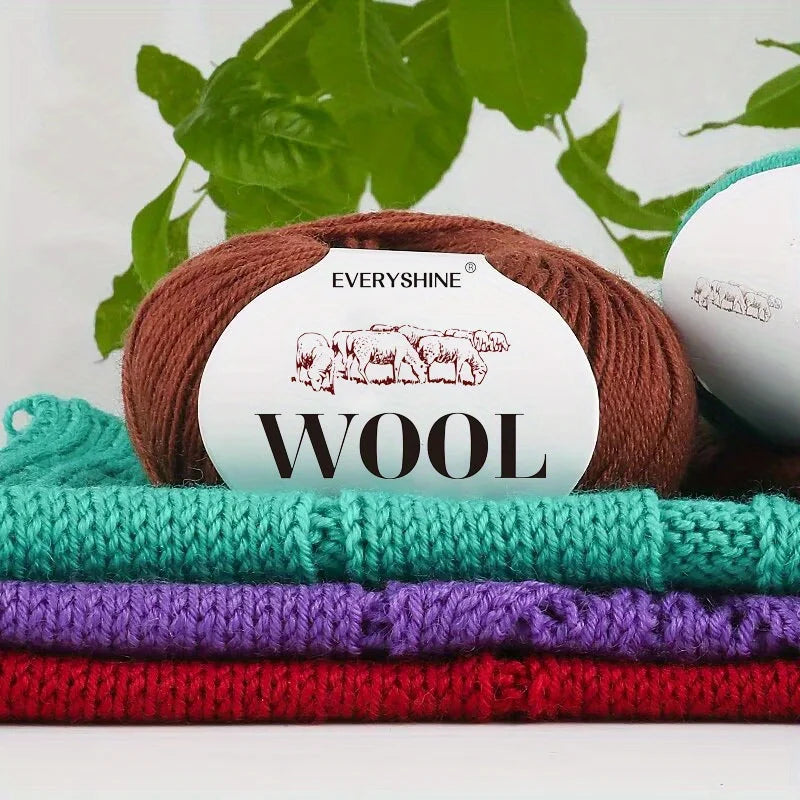 10-Pack Wool Blend Yarn Medium-Fine 80% Wool 20% Polyester
