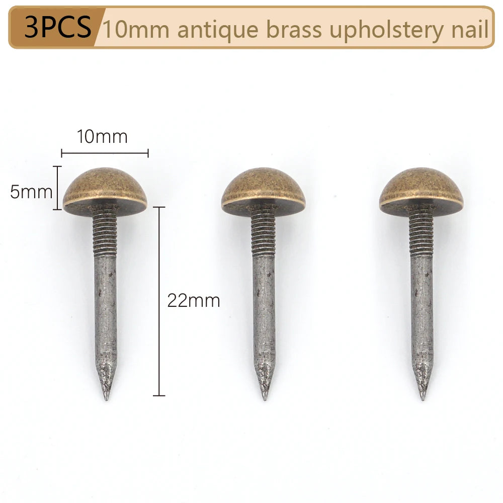 Round Dome Solid Brass Upholstery Nails