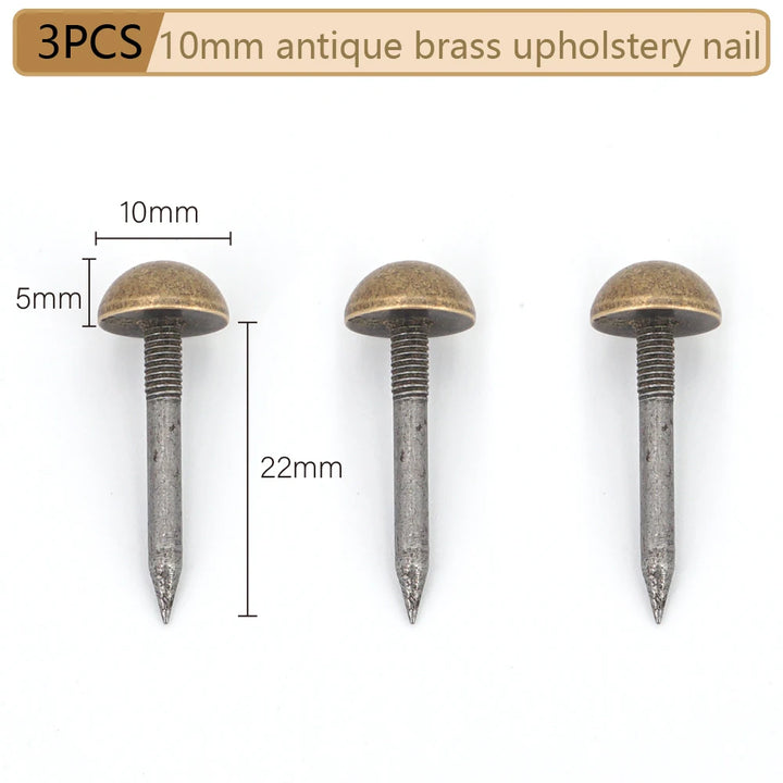 Round Dome Solid Brass Upholstery Nails