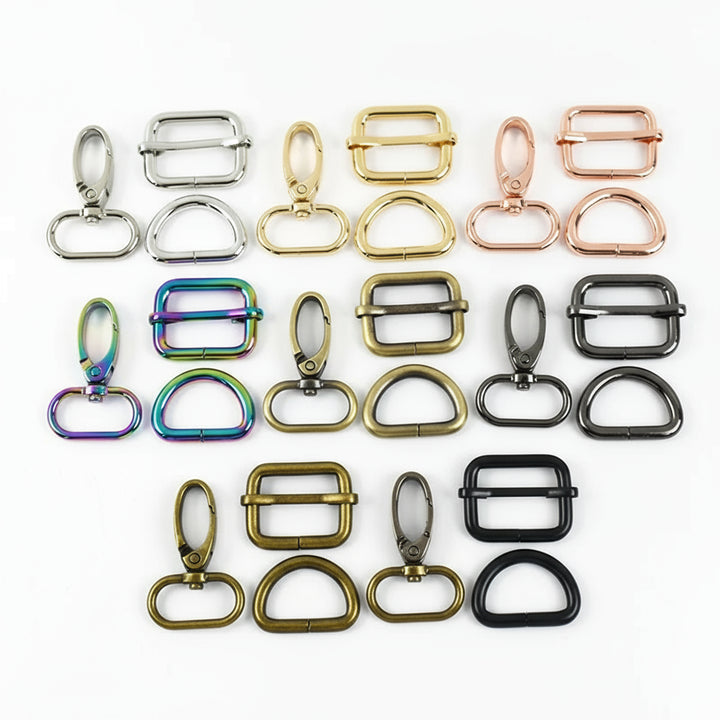 2 SET / 16-38mm Metal Buckles D Ring DIY Accessories Lobster Buckle Set