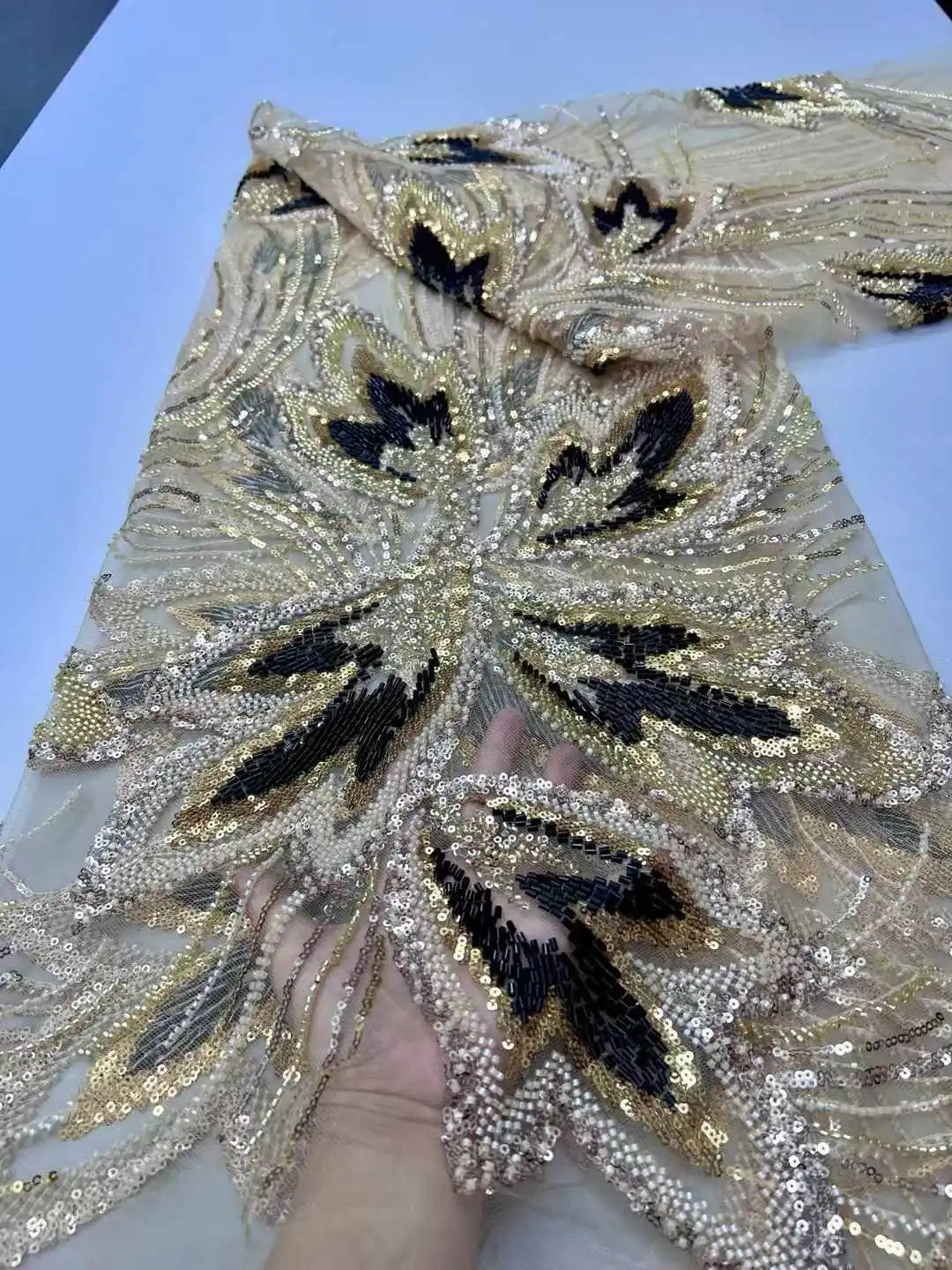 5 YARDS / 10 COLORS / Ornexa Beaded Embroidery Bridal Mesh Lace Fabric