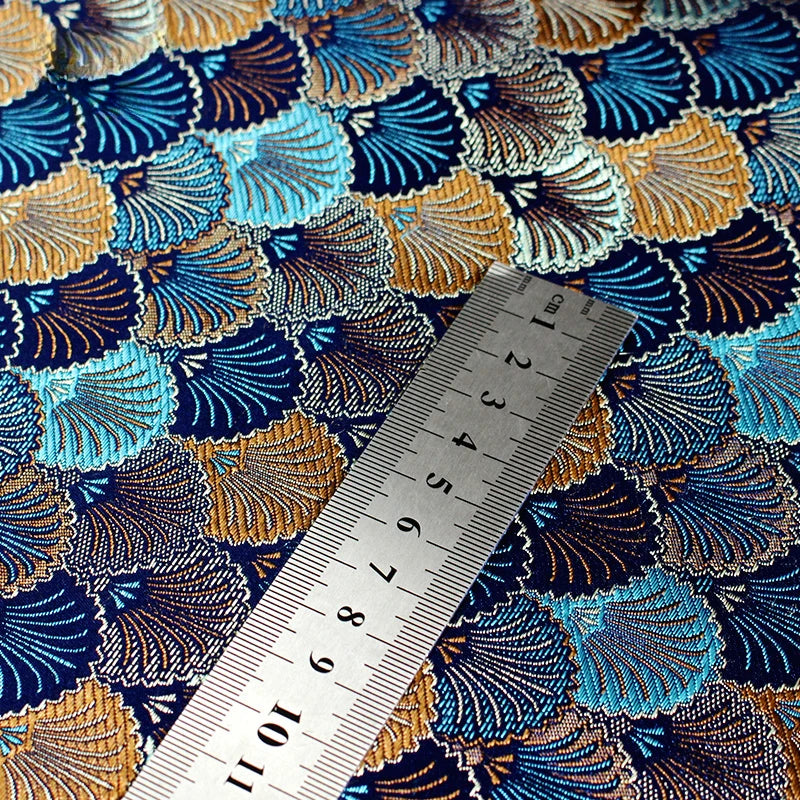 Ancora Oriental Ocean Blue Jacquard Fabric