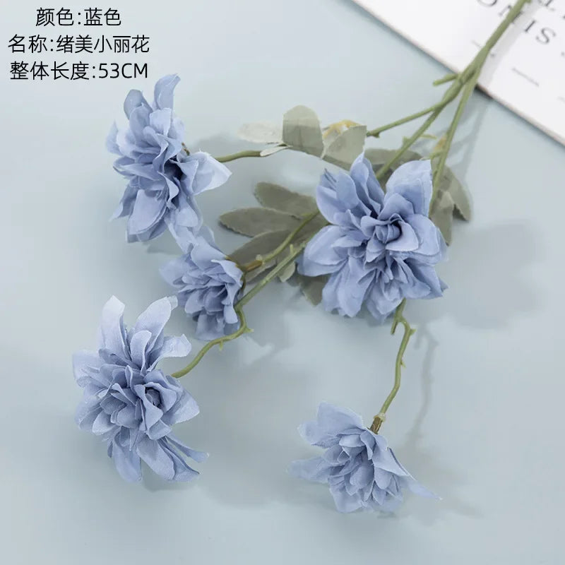 Glimmer 5 Head Artificial Flower Dahlia Flower