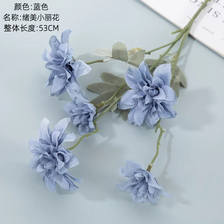 Glimmer 5 Head Artificial Flower Dahlia Flower