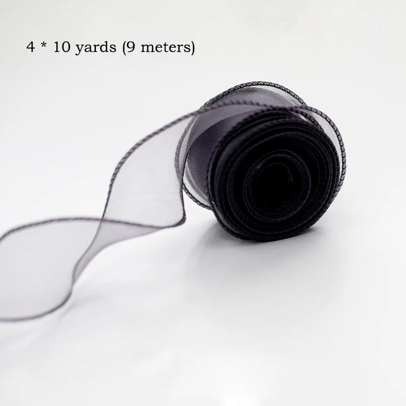 10 Yards / Sheer Chiffon Organza Ribbon Roll