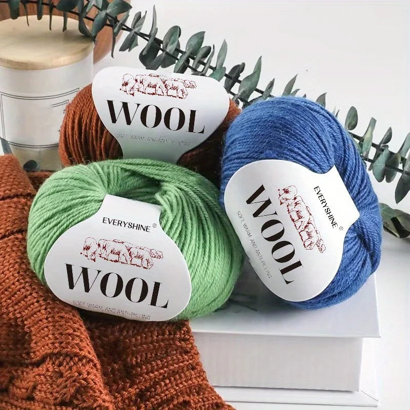 10-Pack Wool Blend Yarn Medium-Fine 80% Wool 20% Polyester