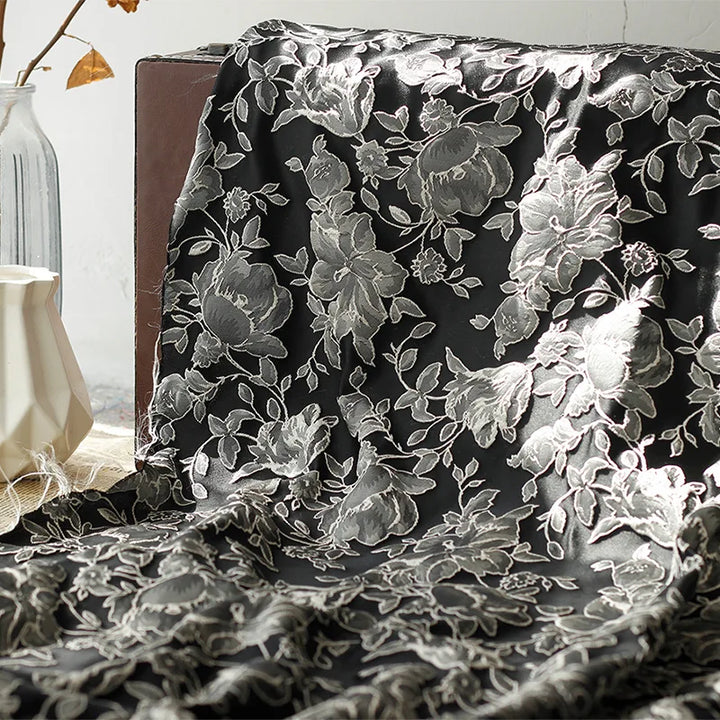 Brel 3D Silver Black Woven Jacquard Fabrics