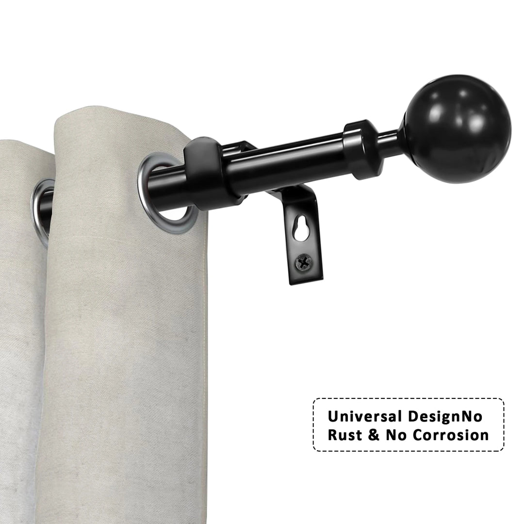 Kore 5/8 Inch Adjustable Heavy Duty Curtain Single Rod Set