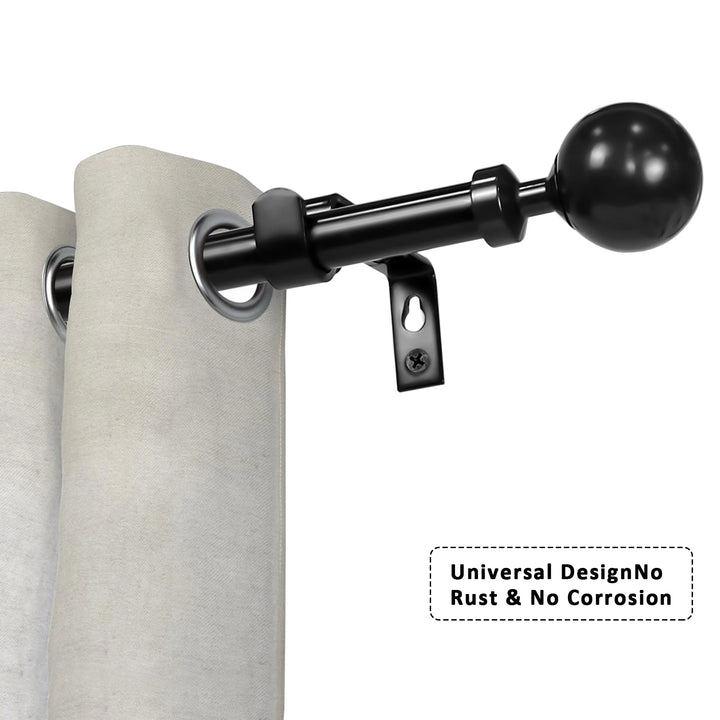 Kore 5/8 Inch Adjustable Heavy Duty Curtain Single Rod Set