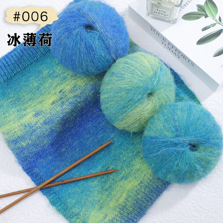 250g/set Colorful Mohair Yarn for Hand Knitting