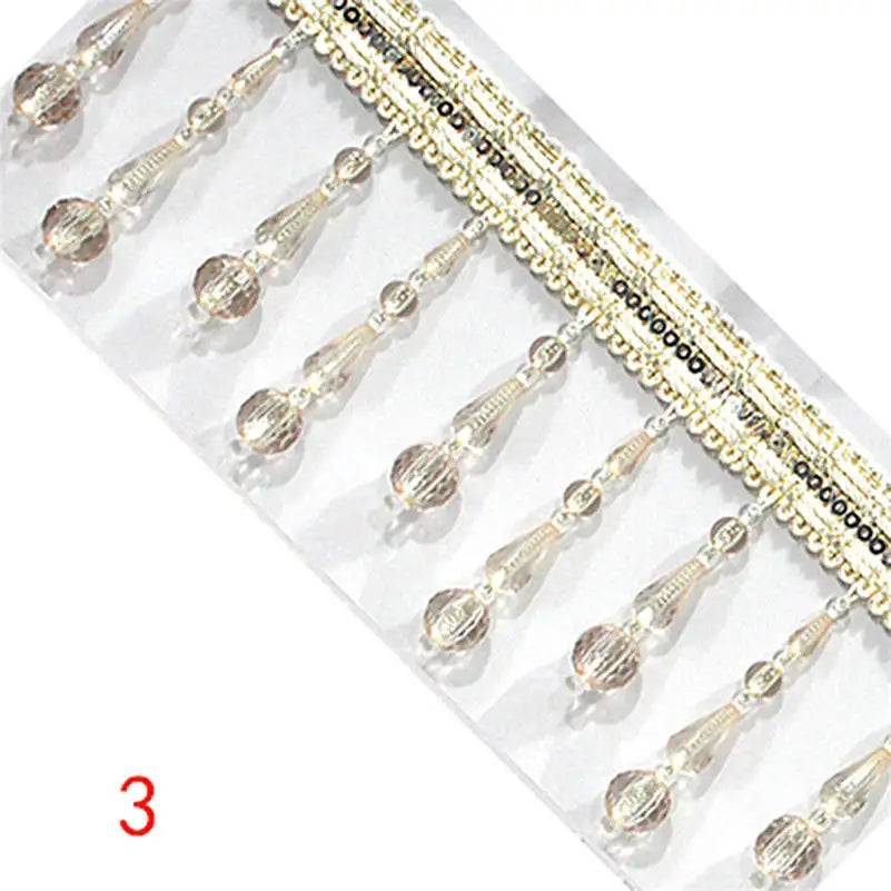 2 YD /  Montrelis Crystal Beads Lace Trim