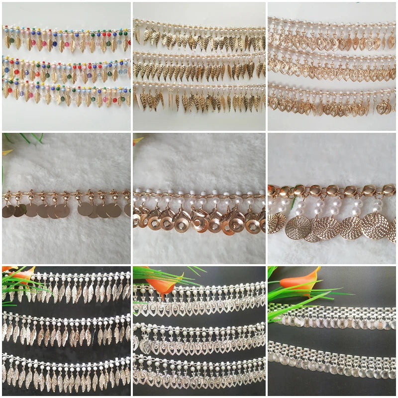 Ramses Metal Beaded Tassel Fringe Trim