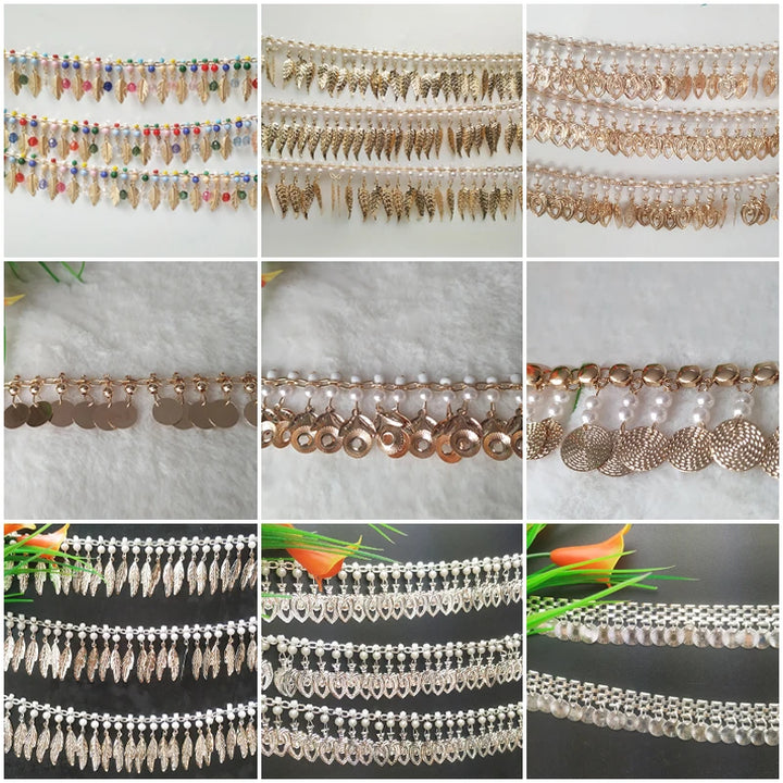 Ramses Metal Beaded Tassel Fringe Trim