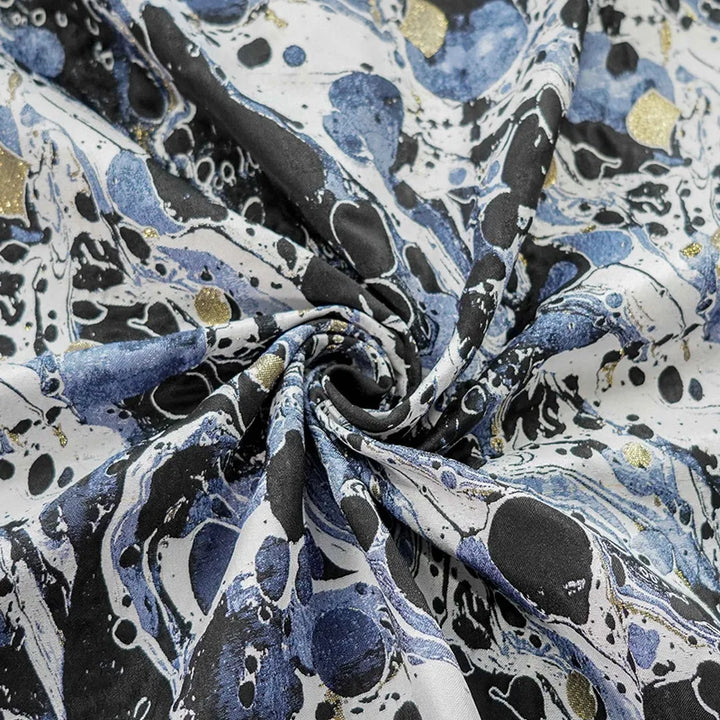 Wouters Blue Black Abstract Yarn Dyed Jacquard Fabric