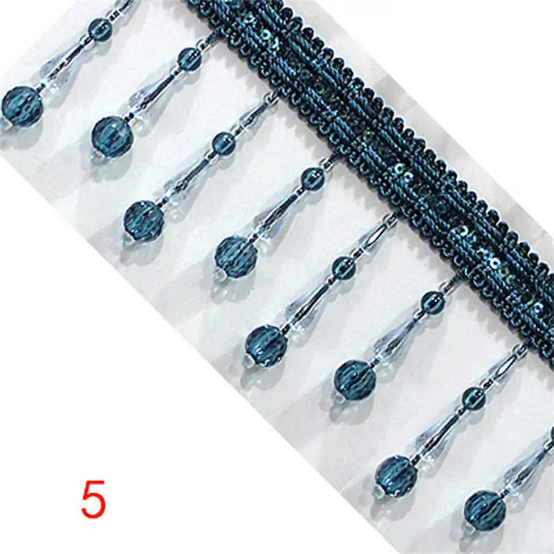 Malibu Metal Beaded Tassel Fringe Trim