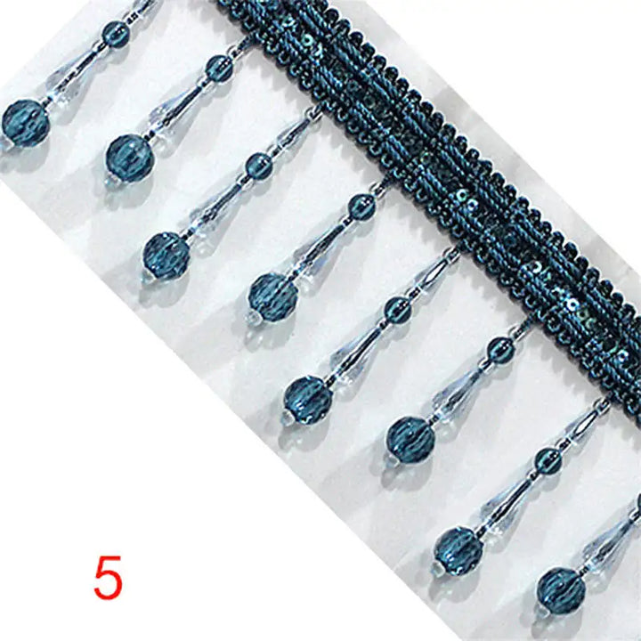 Malibu Metal Beaded Tassel Fringe Trim
