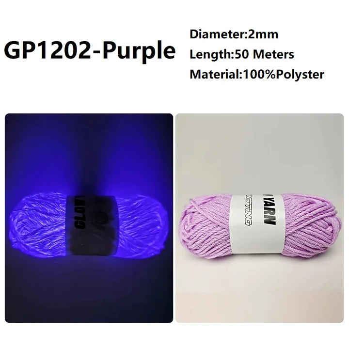 2mm 4mm Luminous Yarn Glow in the Dark Yarn