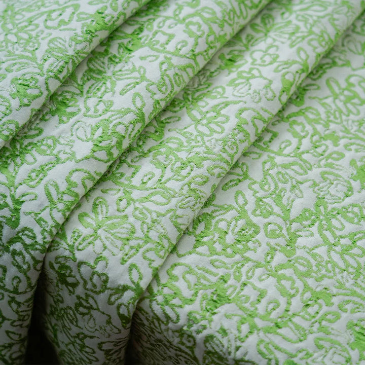 Chickas Summer Fresh Green Embossed Jacquard Fabric