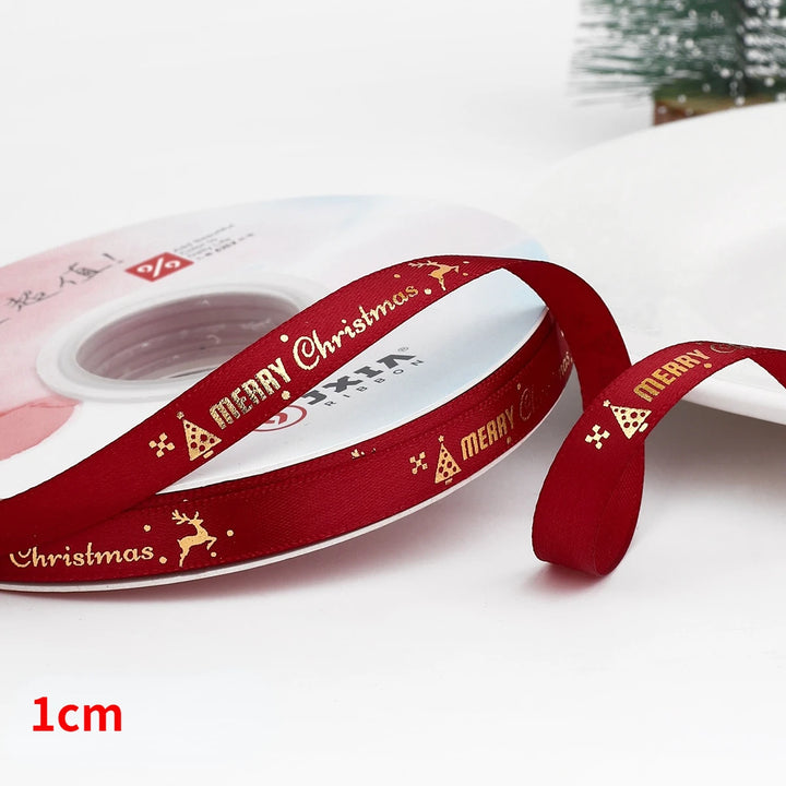 5 Yards / Polyester Printed Christmas Decoration Ribbon