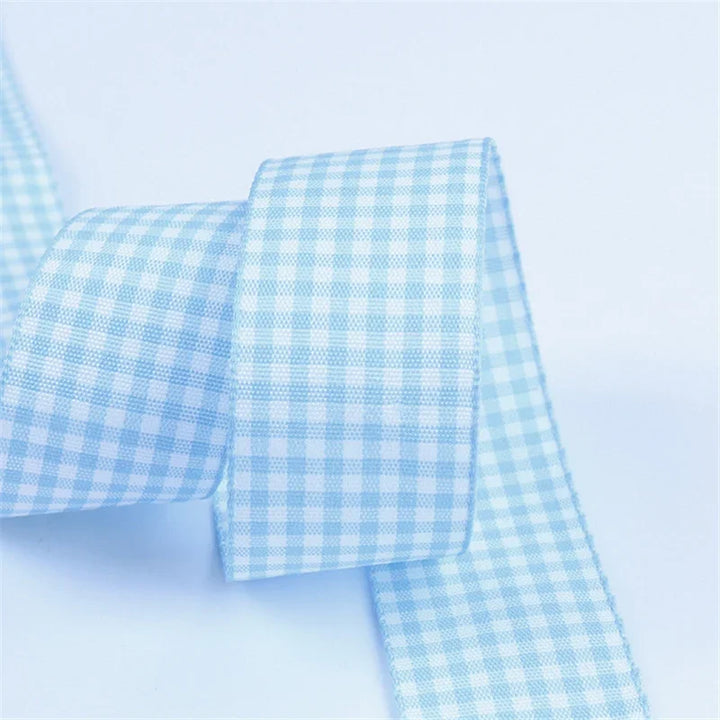 5 Yards / Lattice Plaid Gift Wrapping Polyester Ribbon