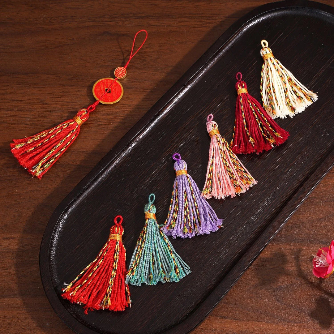 Elvara 75mm Long Colorful Hand Twisted Cotton Ethnic Tassels