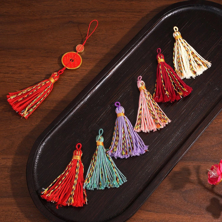 Elvara 75mm Long Colorful Hand Twisted Cotton Ethnic Tassels