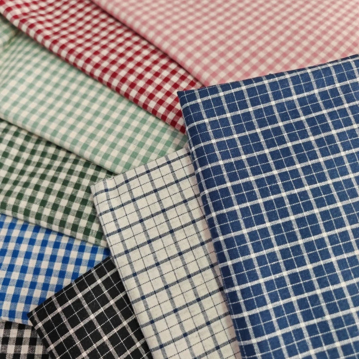 18 Colors / Havin Plaid and Stripes Cotton Linen Fabric