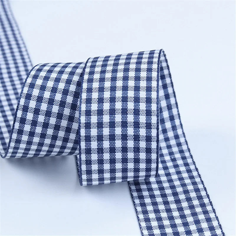 5 Yards / Lattice Plaid Gift Wrapping Polyester Ribbon